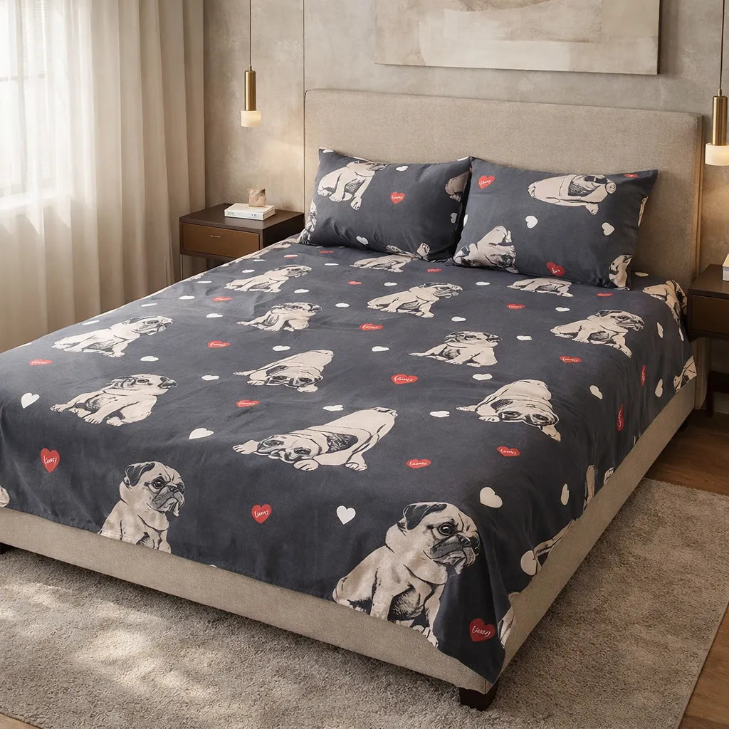 Printed Bedsheet DoubleBed 100% Cotton by Pinsstripe