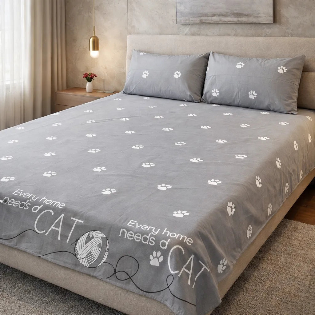 Printed Bedsheet DoubleBed 100% Cotton by Pinsstripe