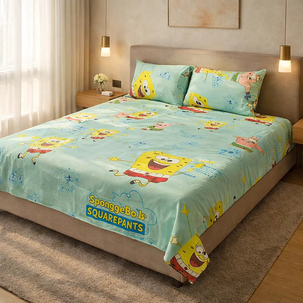 Printed Bedsheet DoubleBed 100% Cotton by Pinsstripe