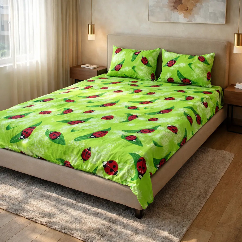 Printed Bedsheet DoubleBed 100% Cotton by Pinsstripe