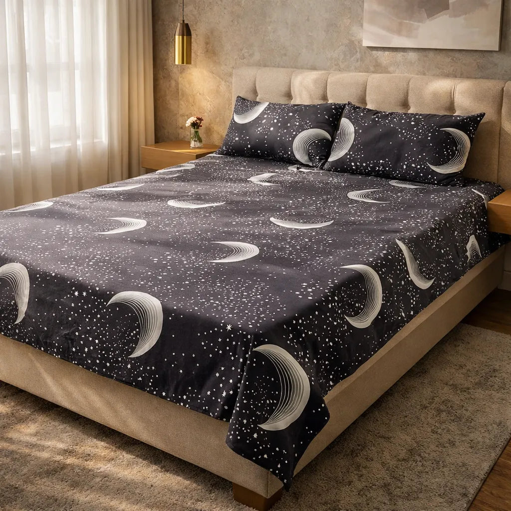 Printed Bedsheet DoubleBed 100% Cotton by Pinsstripe