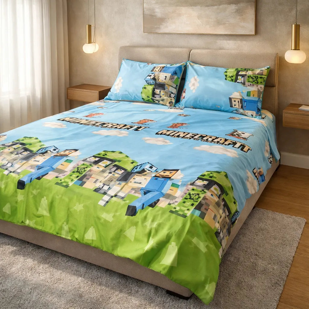 Printed Bedsheet DoubleBed 100% Cotton by Pinsstripe