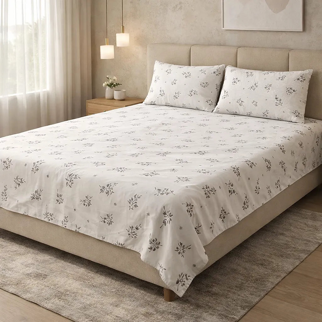 Printed Bedsheet DoubleBed 100% Cotton by Pinsstripe