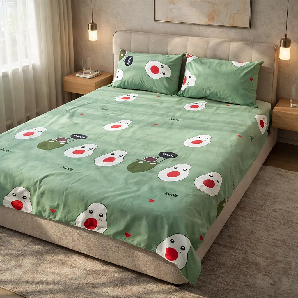 Printed Bedsheet DoubleBed 100% Cotton by Pinsstripe