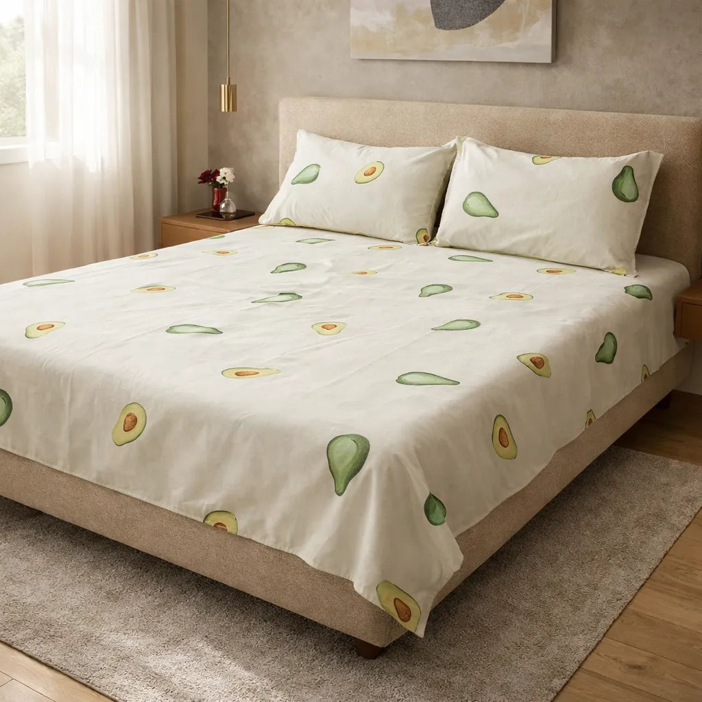Printed Bedsheet DoubleBed 100% Cotton by Pinsstripe