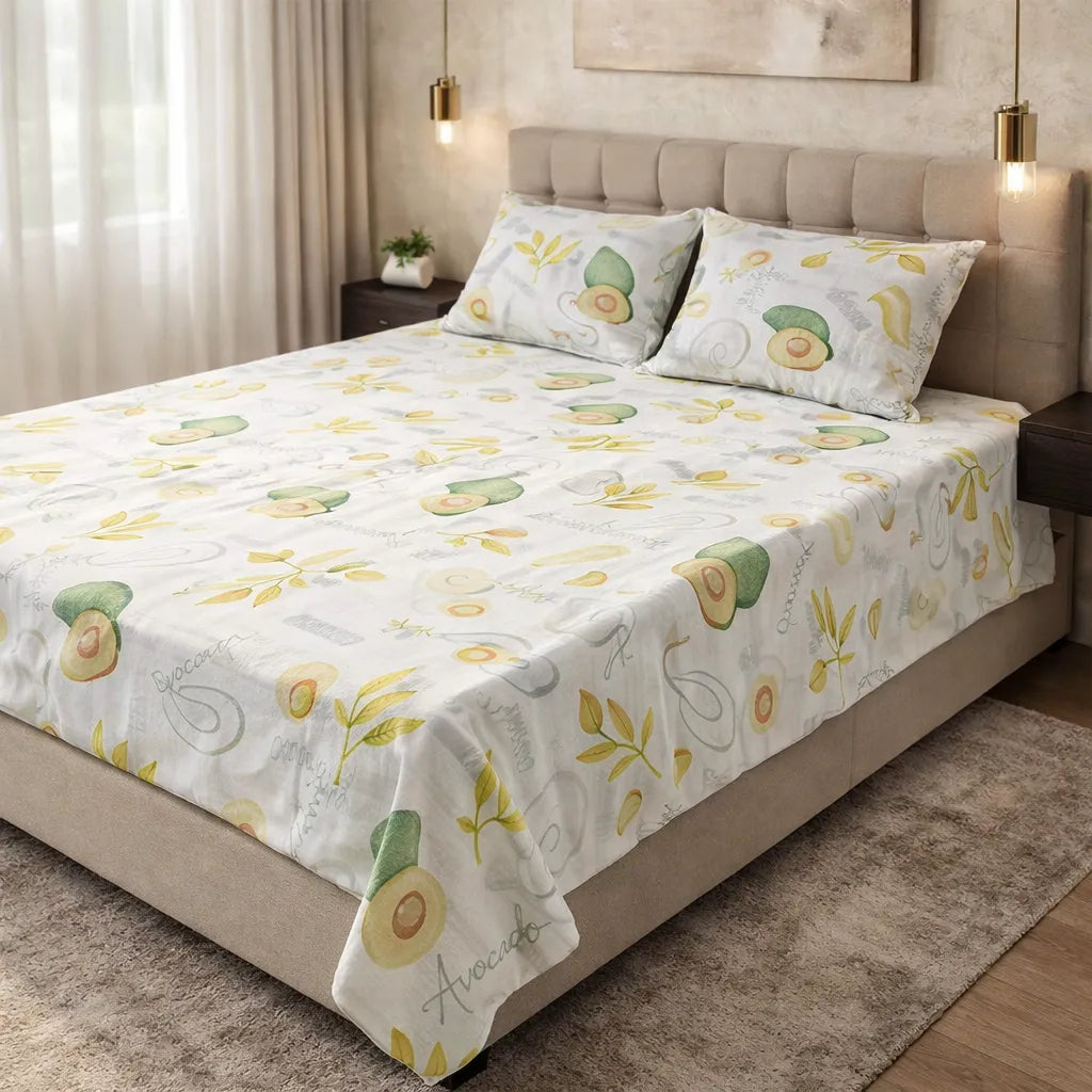 Printed Bedsheet DoubleBed 100% Cotton by Pinsstripe