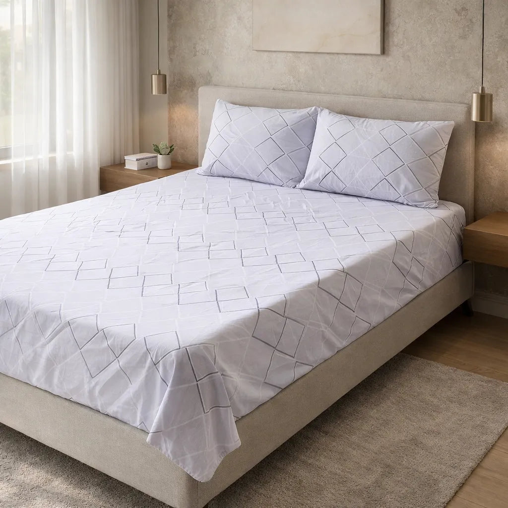 Printed Bedsheet DoubleBed 100% Cotton by Pinsstripe