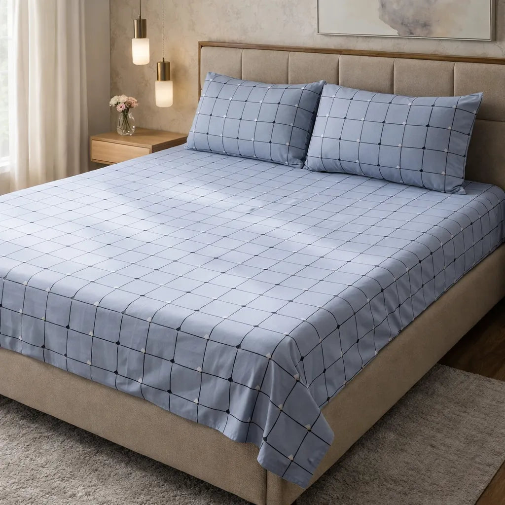 Printed Bedsheet DoubleBed 100% Cotton by Pinsstripe