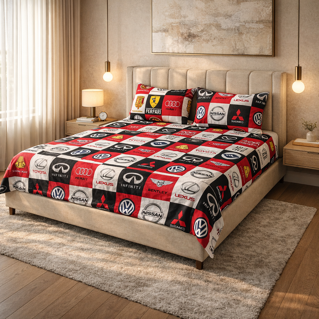 Printed Bedsheet DoubleBed 100% Cotton by Pinsstripe