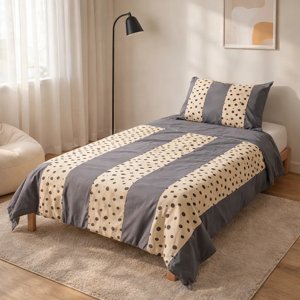 Patched Bedsheet by Pinsstripe – Single Bed, 100% Cotton