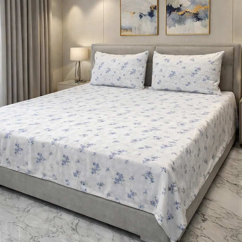 Printed Bedsheet DoubleBed 100% Cotton by Pinsstripe