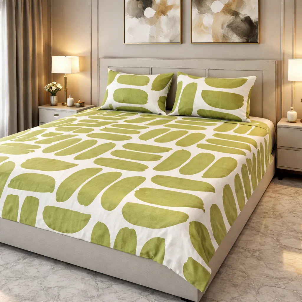 Printed Bedsheet DoubleBed 100% Cotton by Pinsstripe