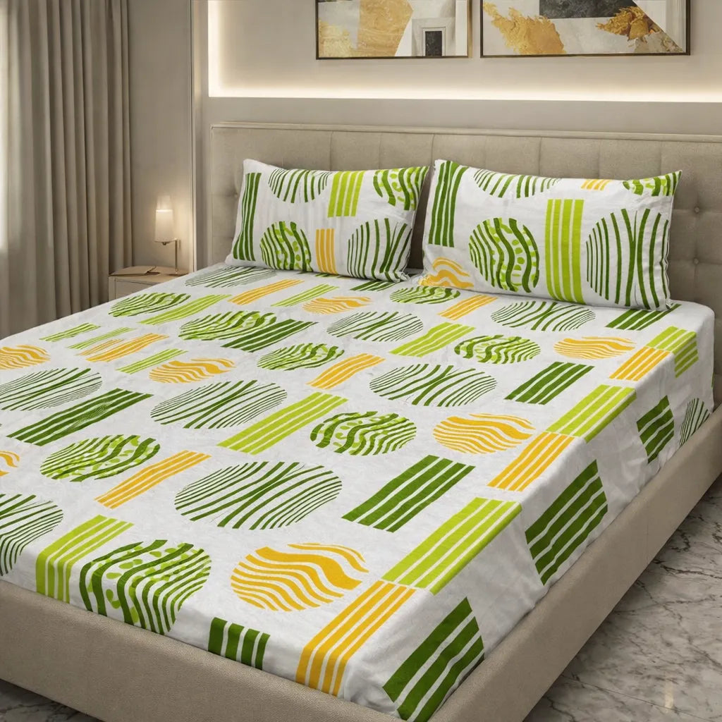 Printed Bedsheet DoubleBed 100% Cotton by Pinsstripe