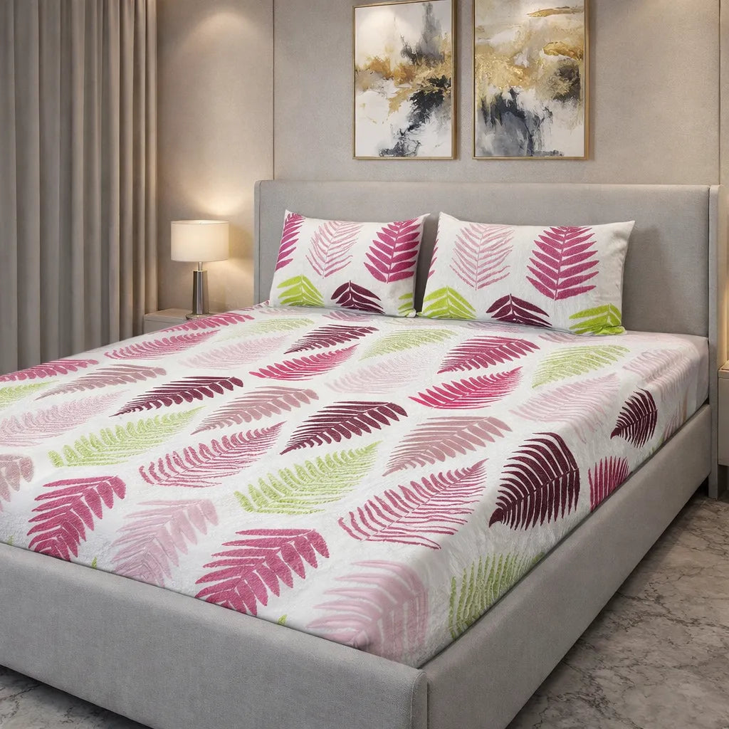 Printed Bedsheet DoubleBed 100% Cotton by Pinsstripe