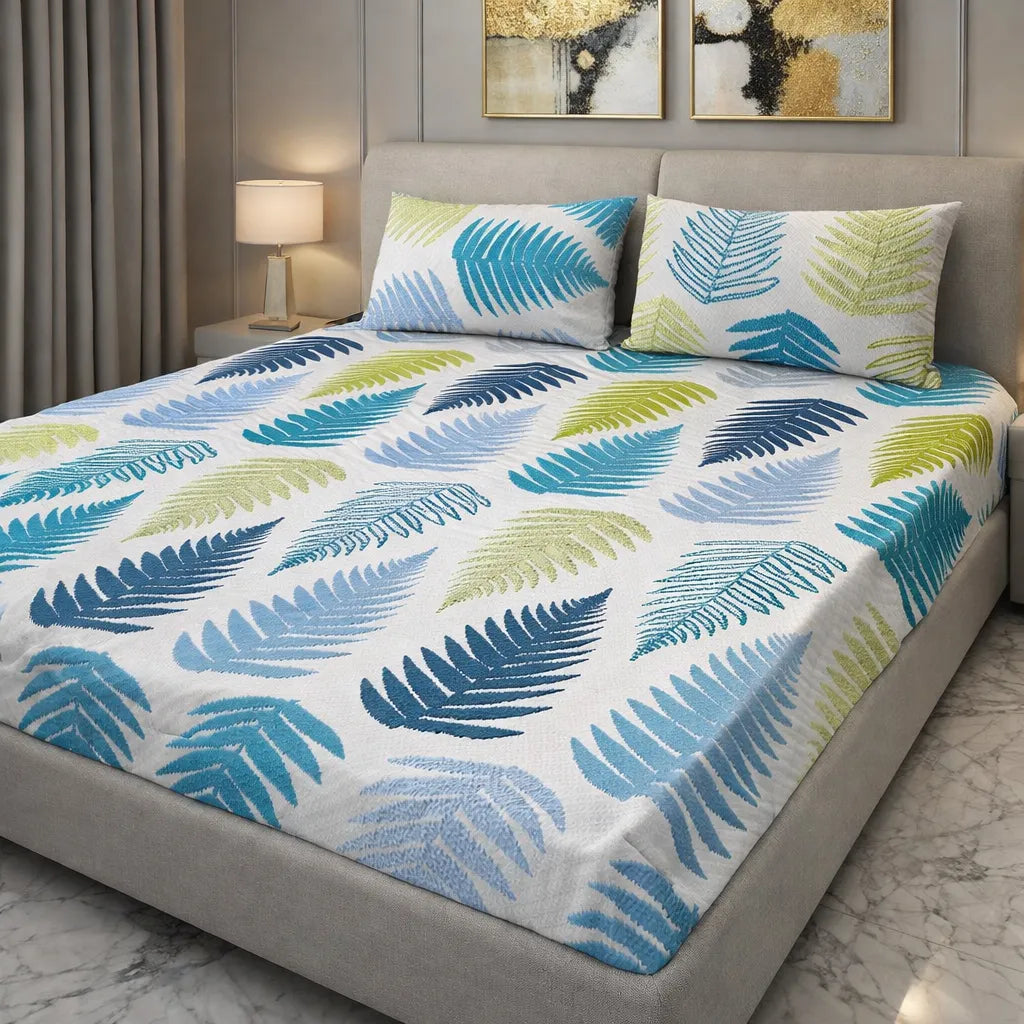 Printed Bedsheet DoubleBed 100% Cotton by Pinsstripe