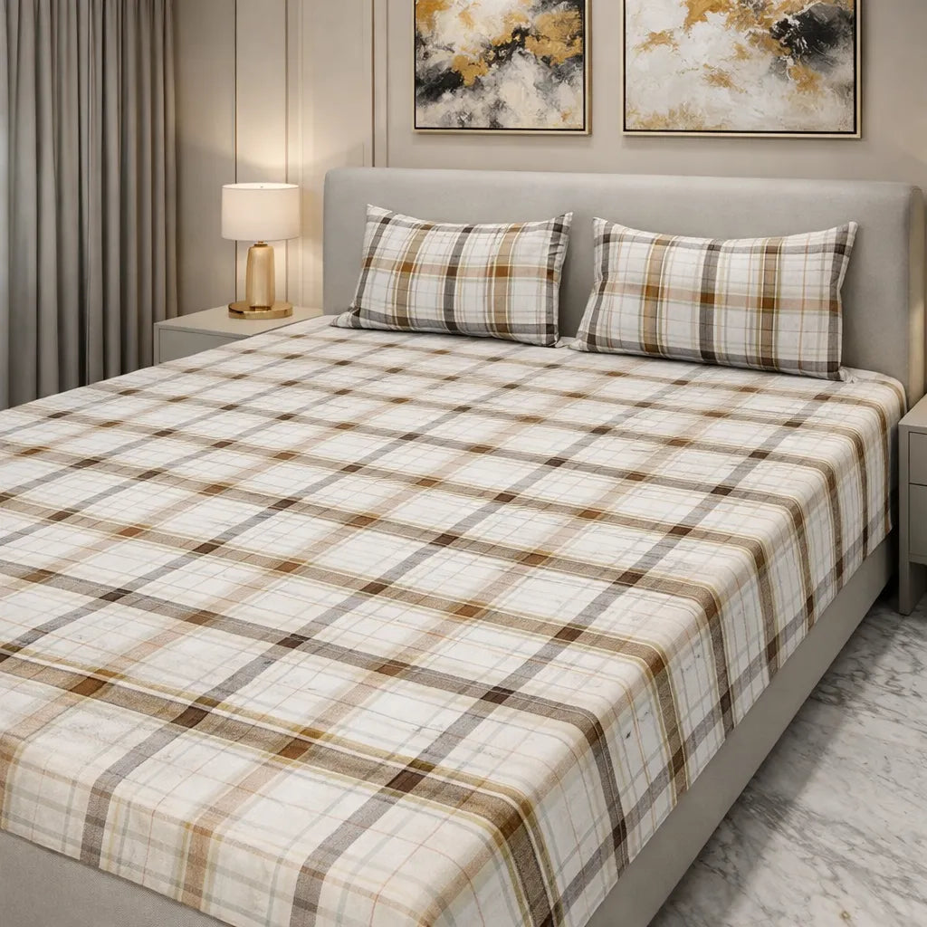 Printed Bedsheet DoubleBed 100% Cotton by Pinsstripe