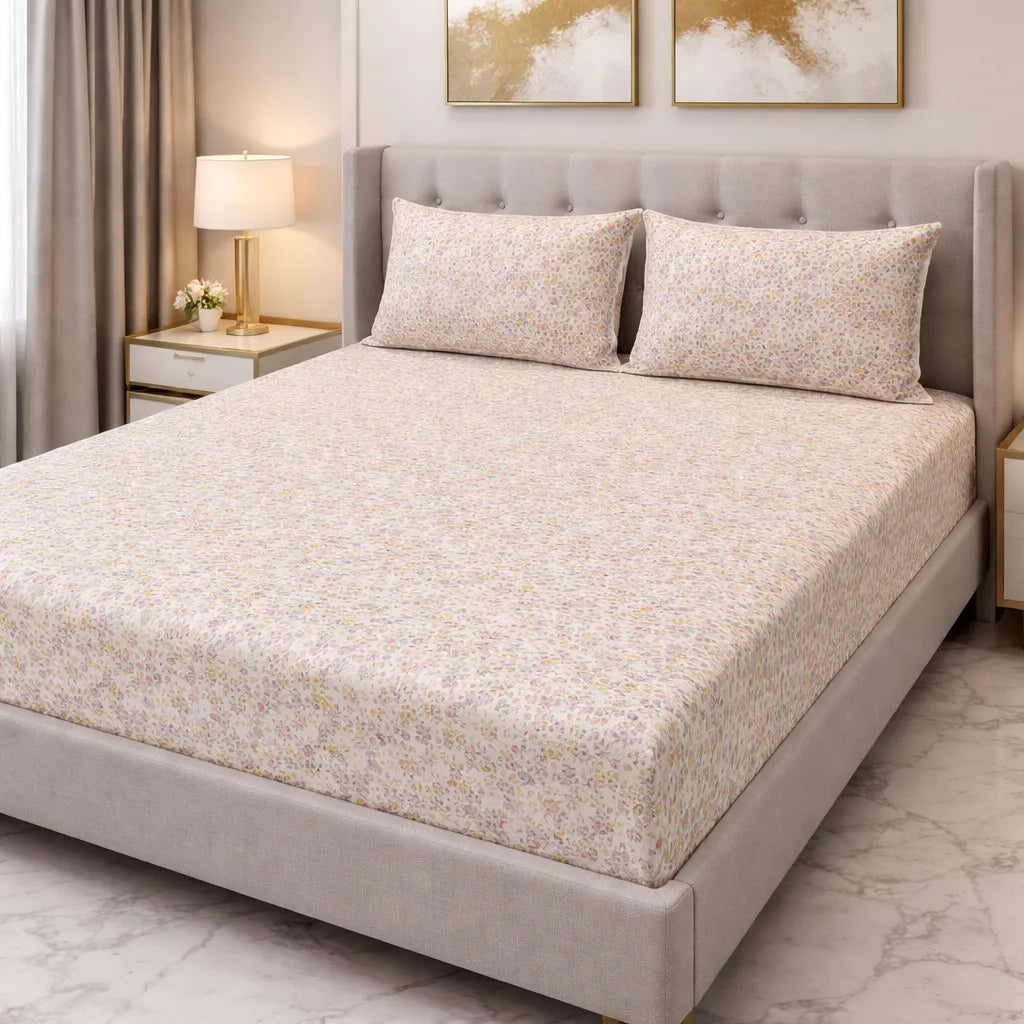 Printed Bedsheet DoubleBed 100% Cotton by Pinsstripe
