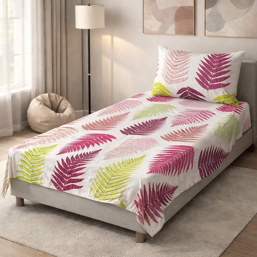 Pinsstripe Printed Bedsheet – Single Bed, 100% Cotton