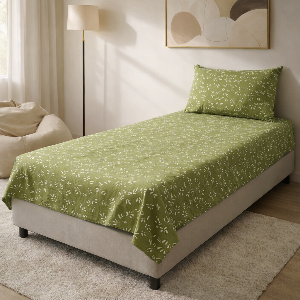 Pinsstripe Printed Bedsheet – Single Bed, 100% Cotton