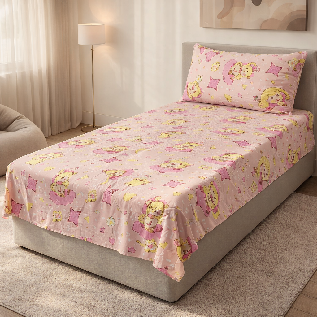 Pinsstripe Printed Bedsheet – Single Bed, 100% Cotton