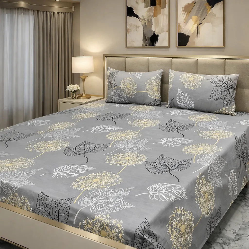 Printed Bedsheet DoubleBed 100% Cotton by Pinsstripe