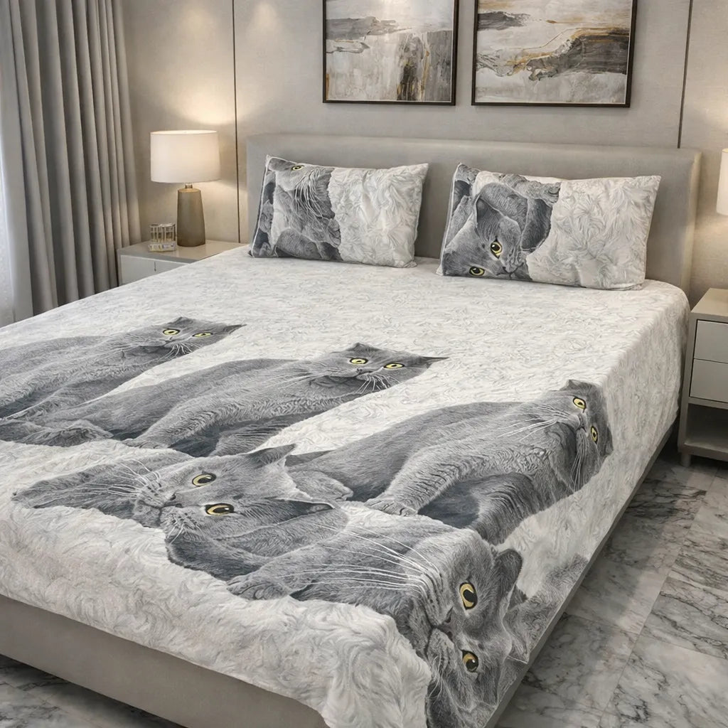 Printed Bedsheet DoubleBed 100% Cotton by Pinsstripe