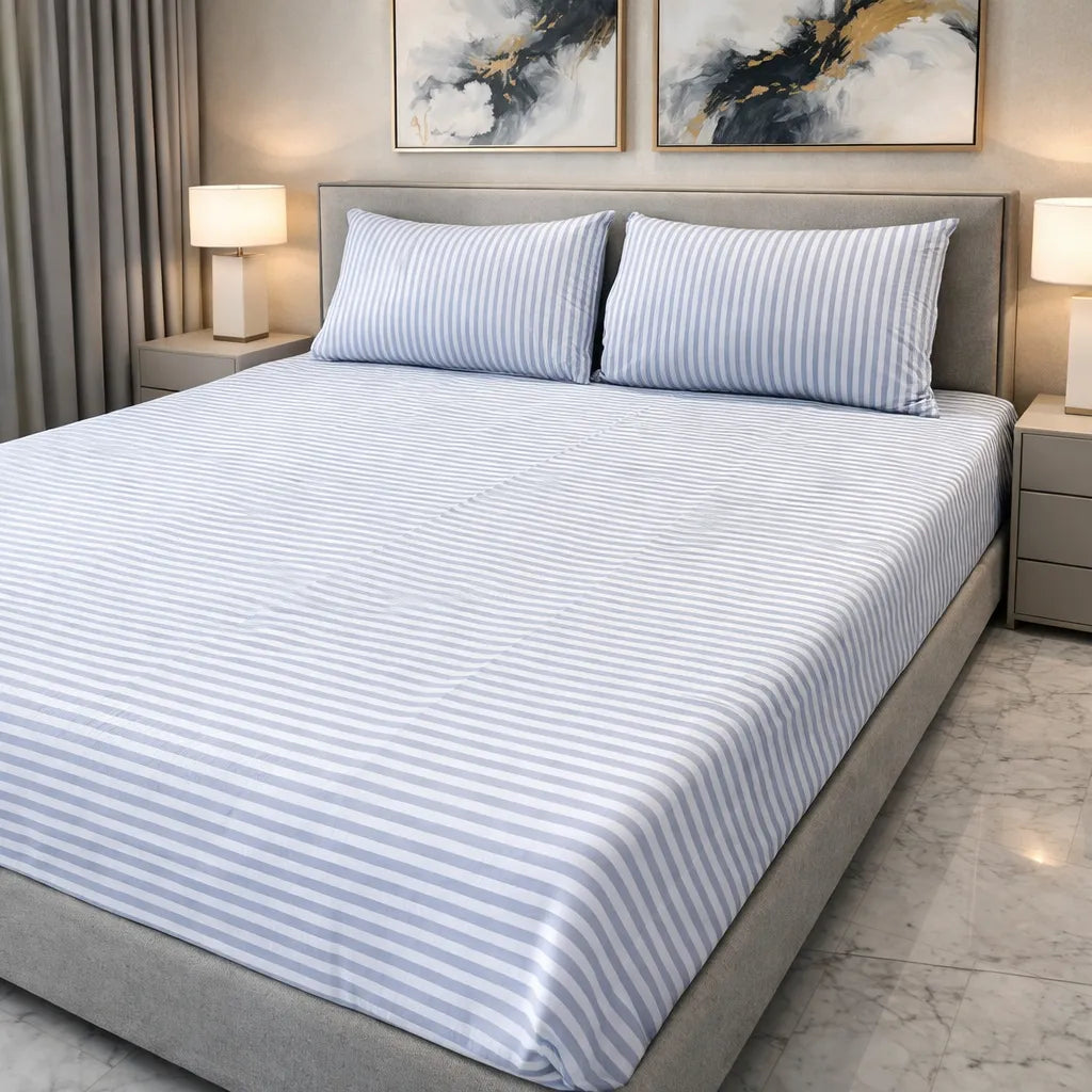 Printed Bedsheet DoubleBed 100% Cotton by Pinsstripe
