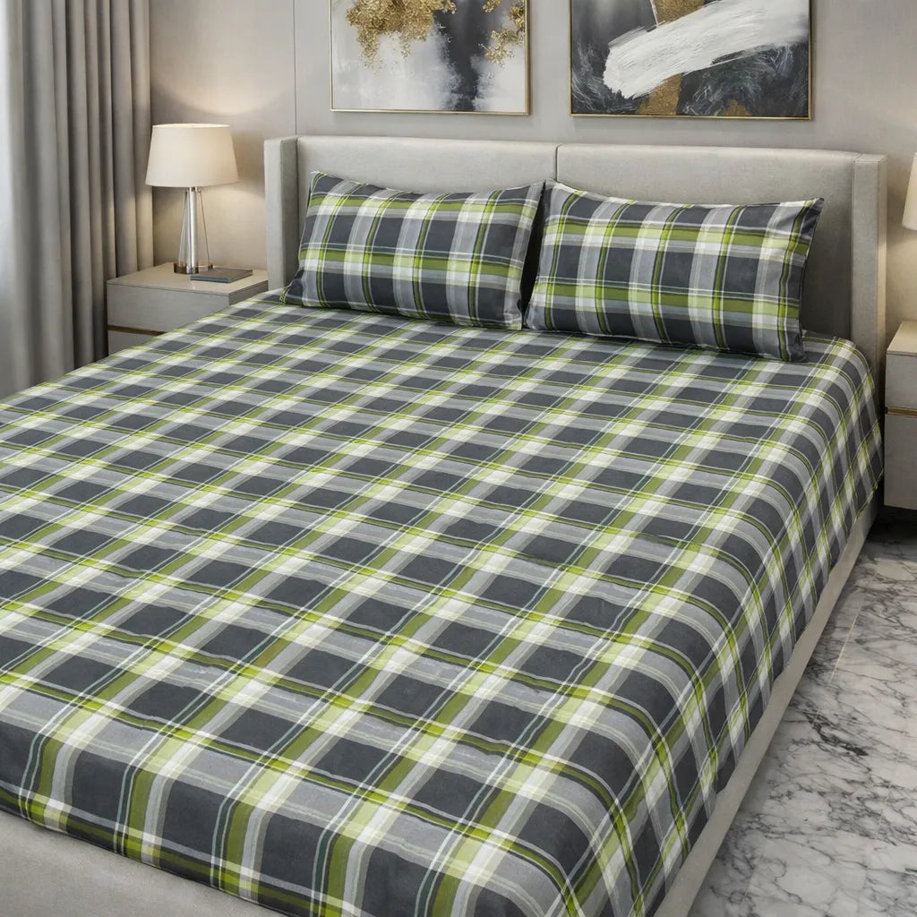 Printed Bedsheet DoubleBed 100% Cotton by Pinsstripe