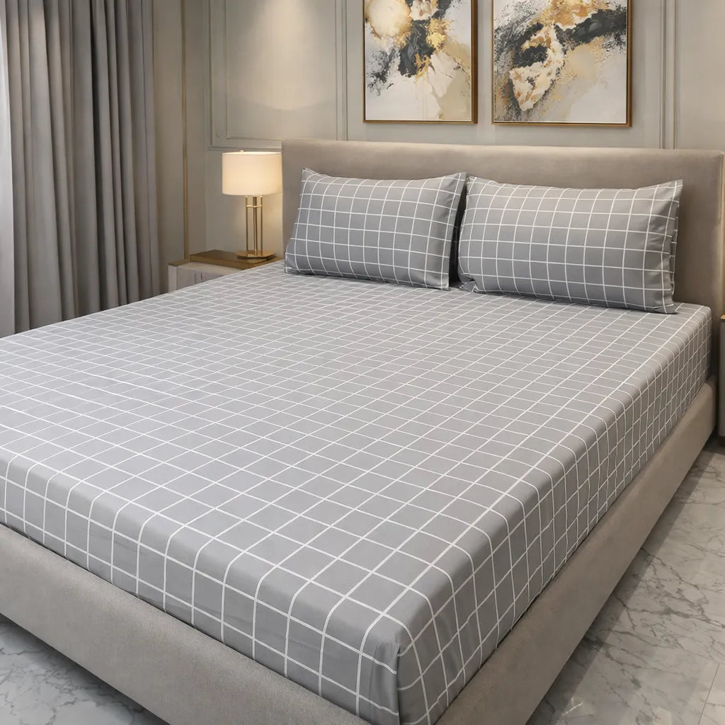 Printed Bedsheet DoubleBed 100% Cotton by Pinsstripe