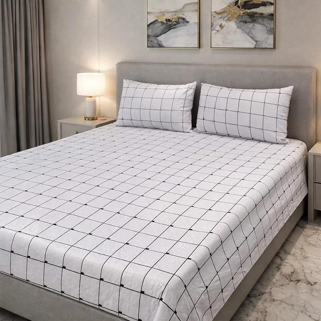 Printed Bedsheet DoubleBed 100% Cotton by Pinsstripe