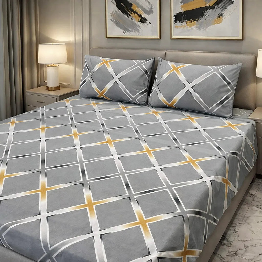 Printed Bedsheet DoubleBed 100% Cotton by Pinsstripe