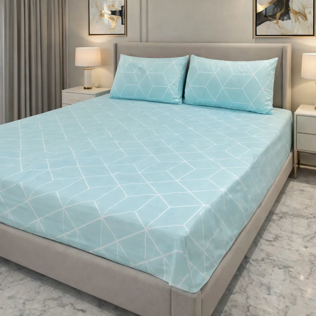 Printed Bedsheet DoubleBed 100% Cotton by Pinsstripe