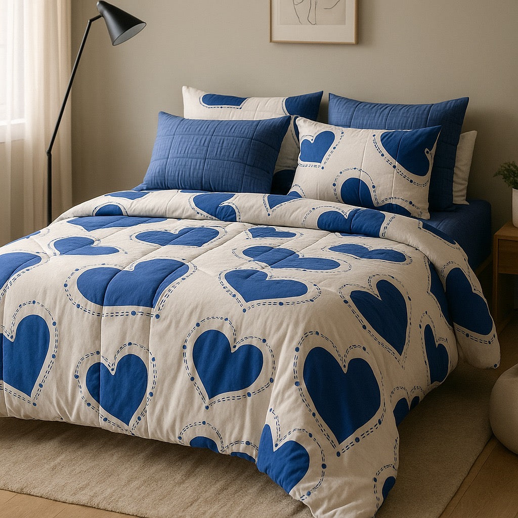 Comforter Set-6pc-Pure Cotton-Double Bed by Pinsstripe