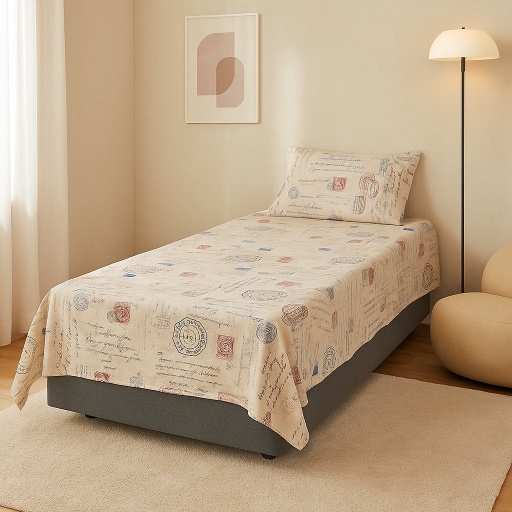 Pinsstripe Printed Bedsheet – Single Bed, 100% Cotton