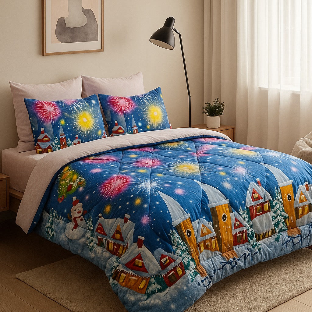 Razai Set-6pc-Pure Cotton-Double Bed by Pinsstripe