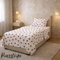 Red Hearts Bedsheet in Cotton - Signature Print By Pinsstripe