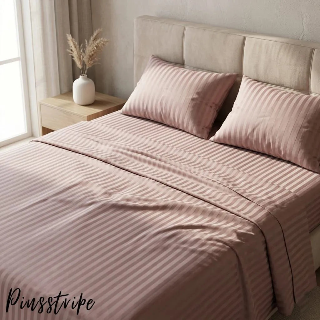 New Arrival Satin Stripe Bedsheet by Pinsstripe – Hotel-Style Comfort