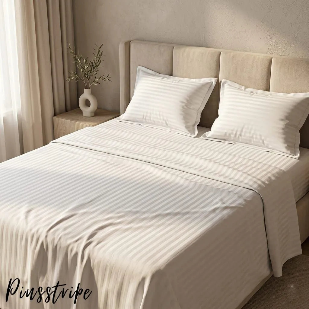 New Arrival Satin Stripe Bedsheet by Pinsstripe – Hotel-Style Comfort