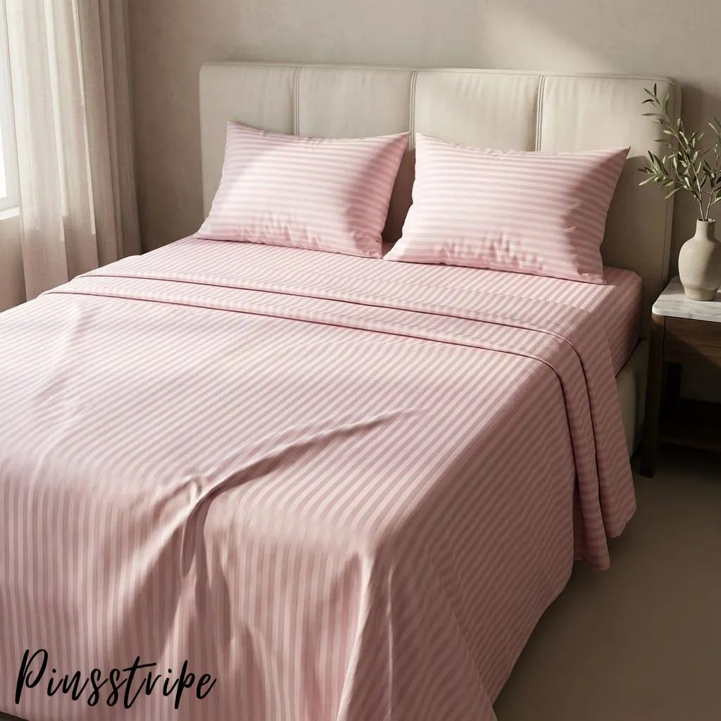 New Arrival Satin Stripe Bedsheet by Pinsstripe – Hotel-Style Comfort