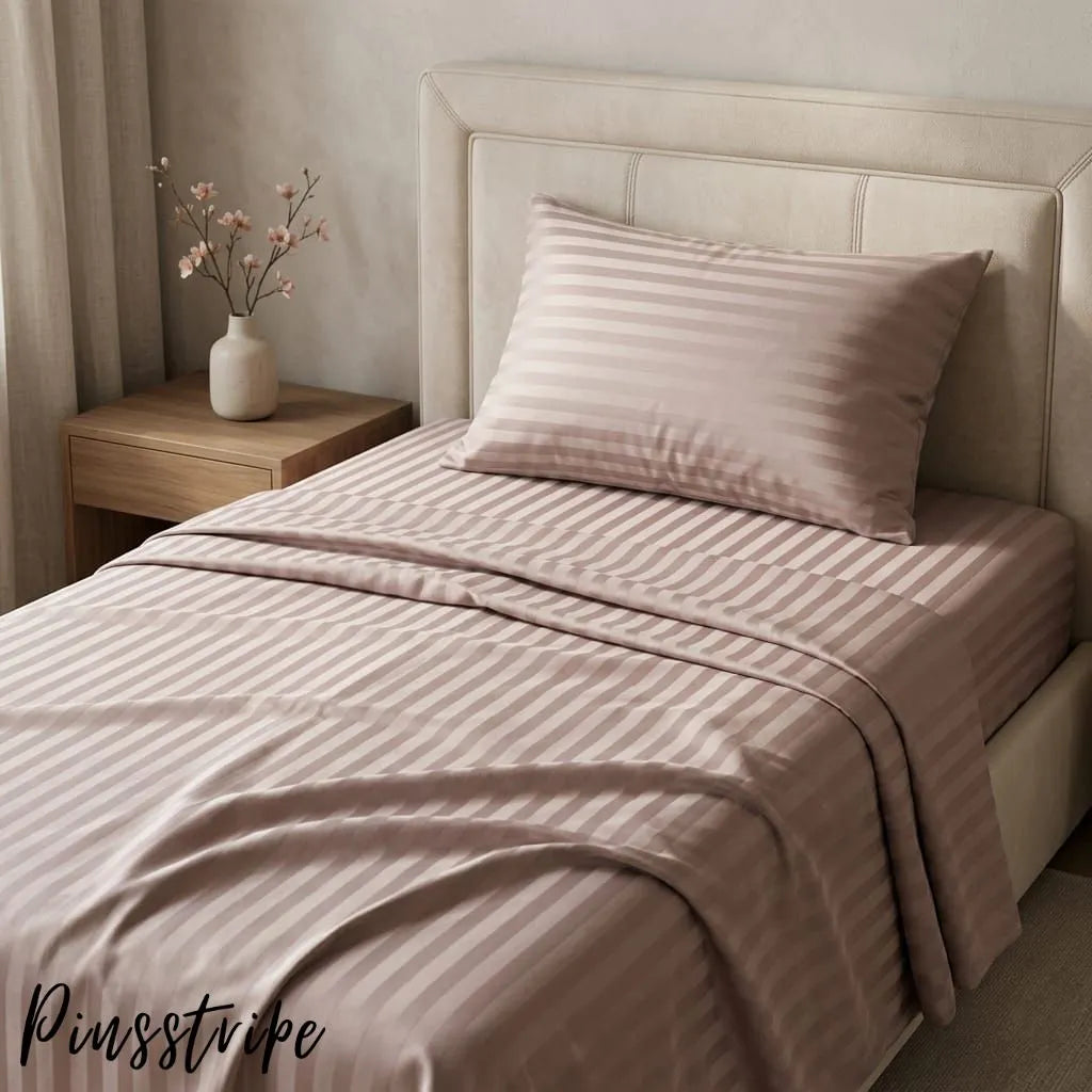 New Arrival Satin Stripe Bedsheet by Pinsstripe – Hotel-Style Comfort