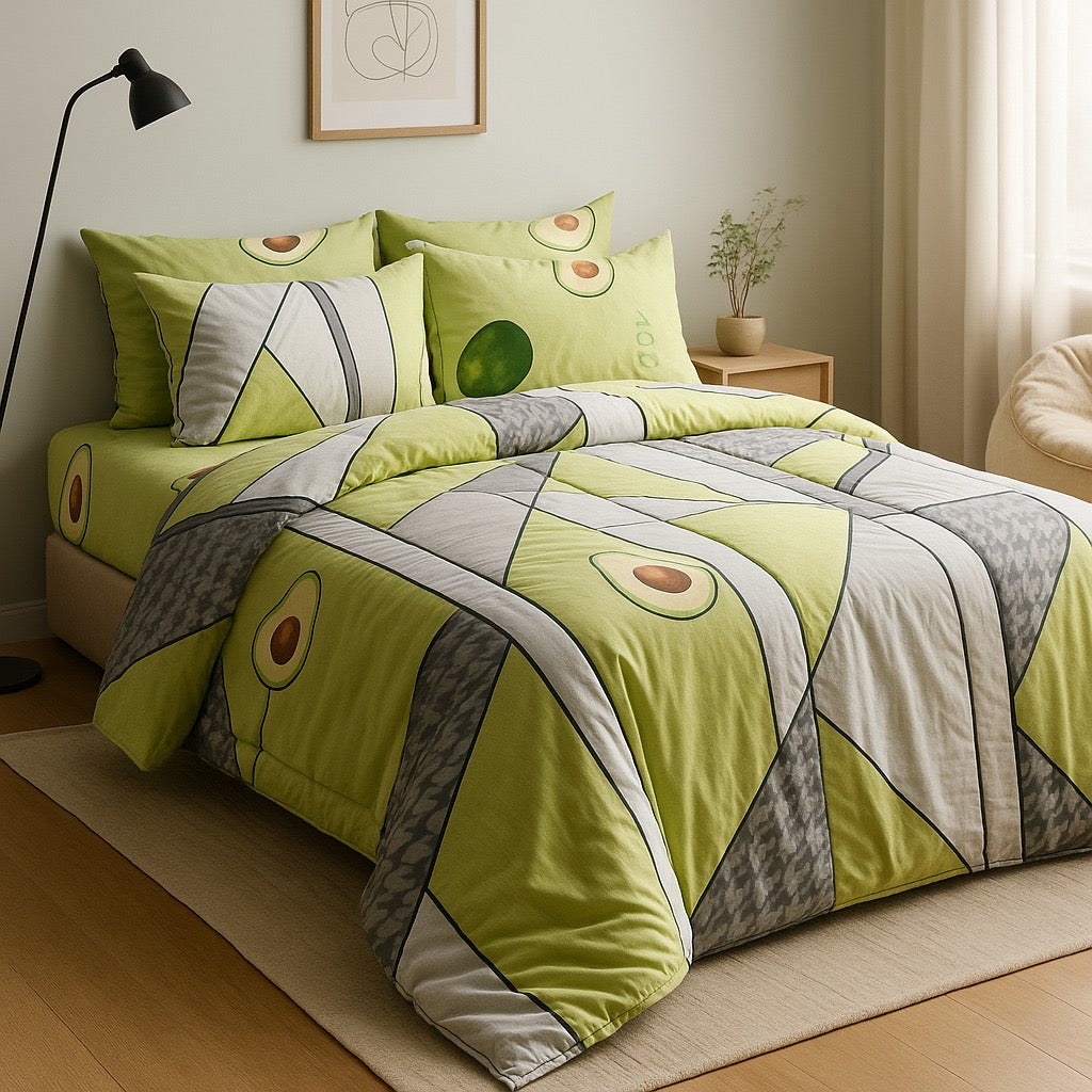 Comforter Set-6pc-Pure Cotton-Double Bed by Pinsstripe