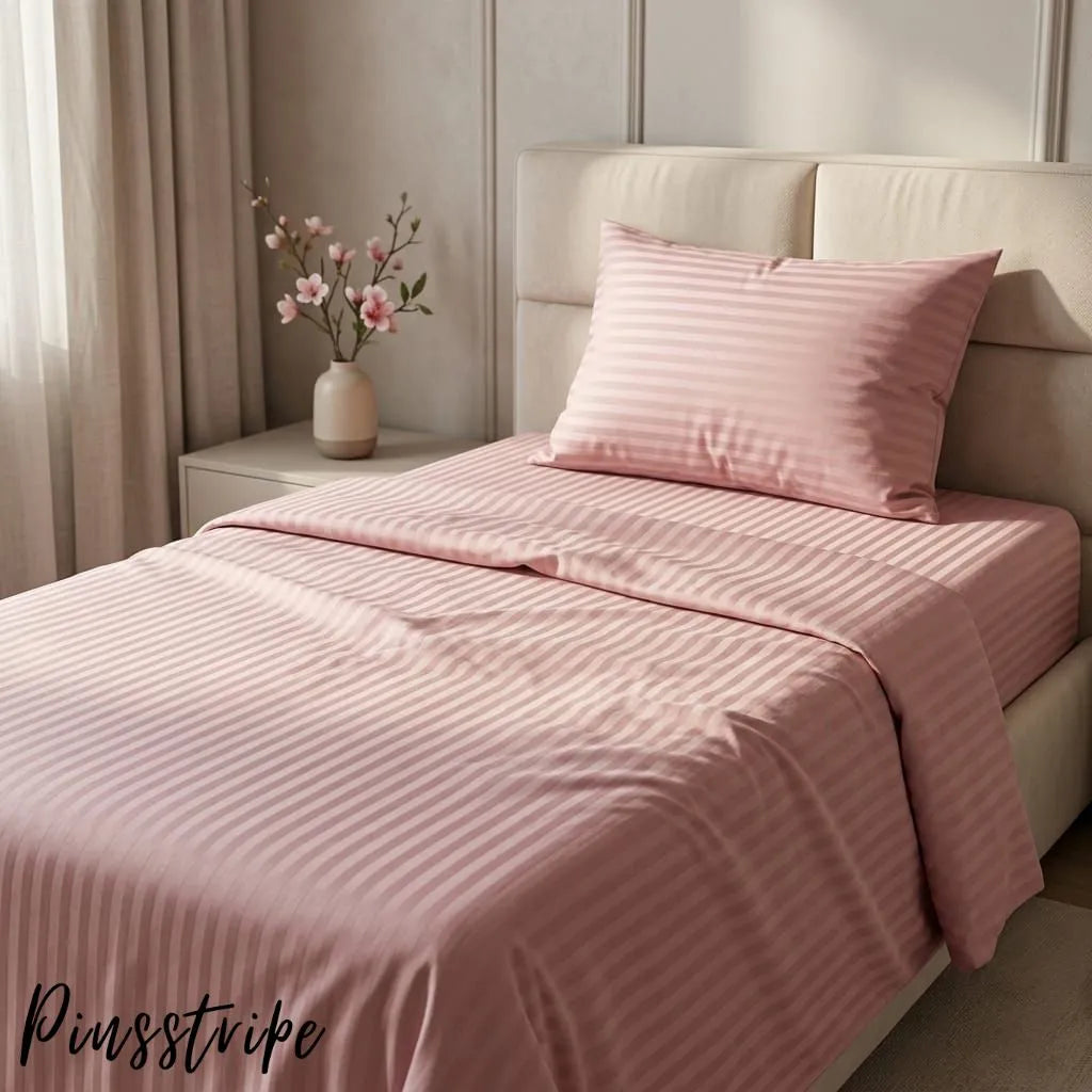 New Arrival Satin Stripe Bedsheet by Pinsstripe – Hotel-Style Comfort