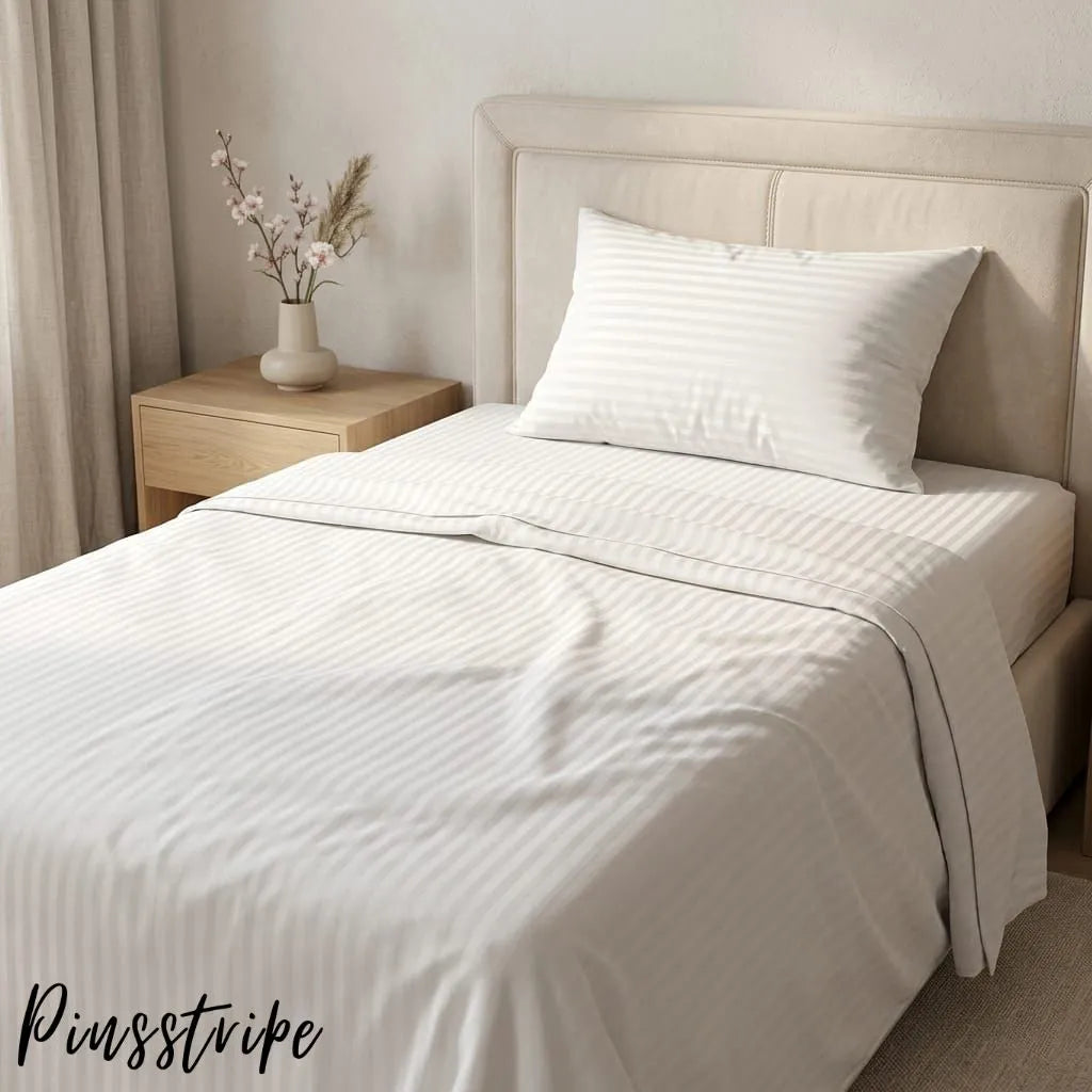 New Arrival Satin Stripe Bedsheet by Pinsstripe – Hotel-Style Comfort