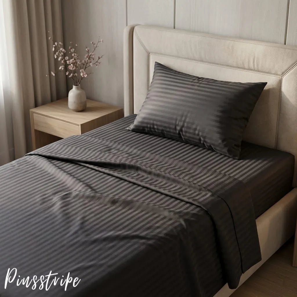 New Arrival Satin Stripe Bedsheet by Pinsstripe – Hotel-Style Comfort
