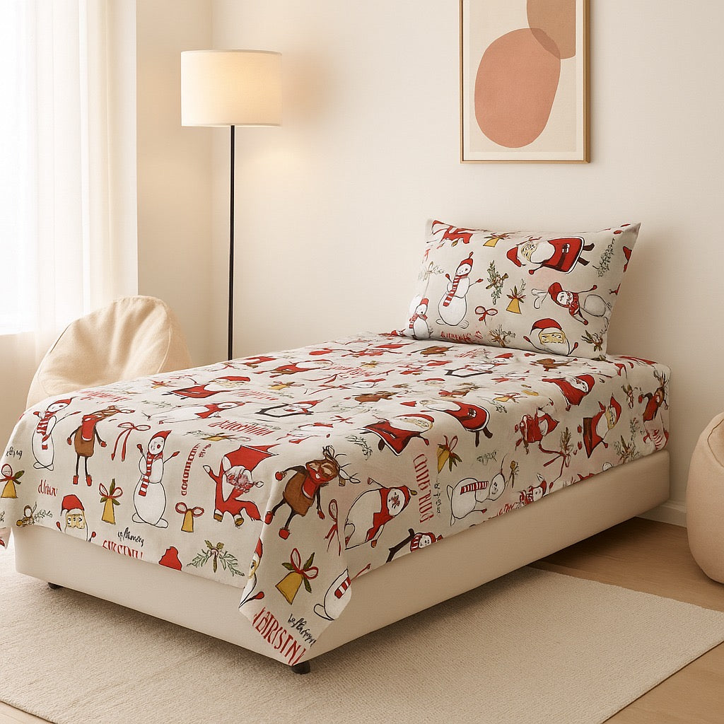 Pinsstripe Printed Bedsheet – Single Bed, 100% Cotton