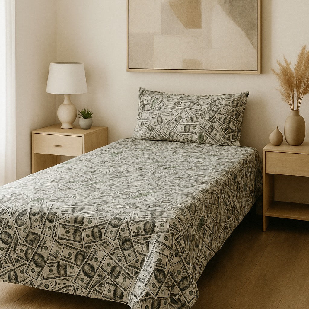Pinsstripe Printed Bedsheet – Single Bed, 100% Cotton