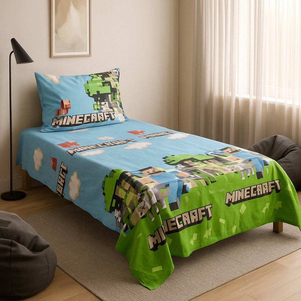 Pinsstripe Printed Bedsheet – Single Bed, 100% Cotton