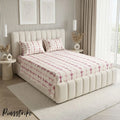 Pink Bow Bedsheet in Cotton- Signature Print By Pinsstripe