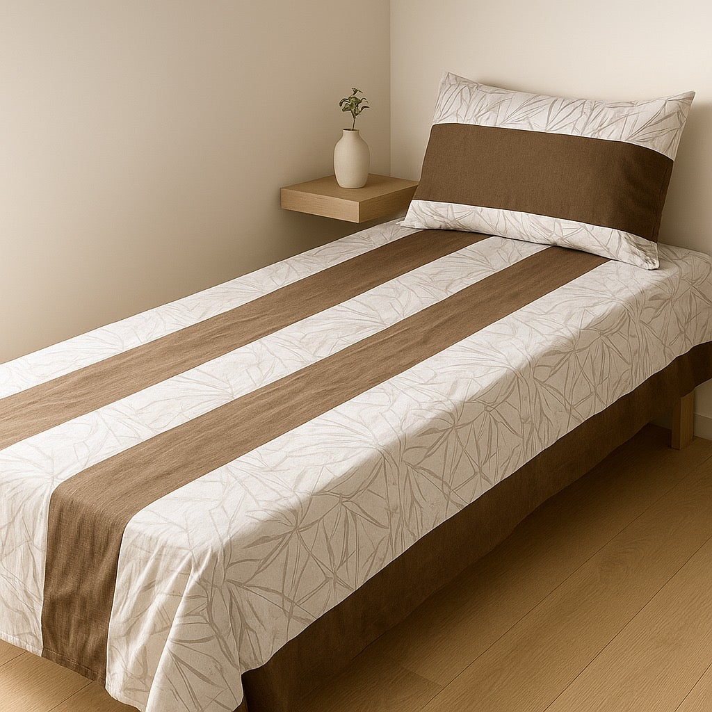 Patched Bedsheet by Pinsstripe – Single Bed, 100% Cotton