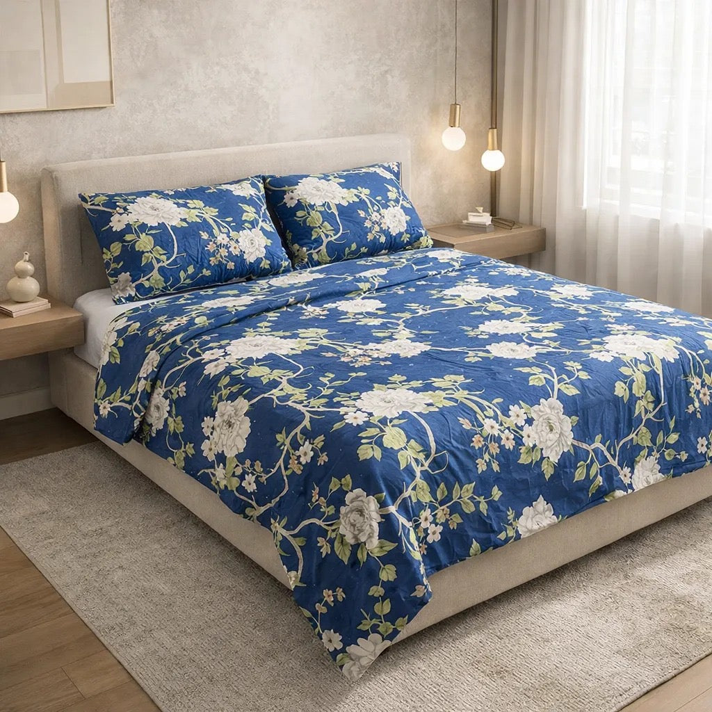 Printed Bedsheet DoubleBed 100% Cotton by Pinsstripe